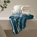 (KIT TOALHAS) BANHO, ROSTO E PISO -  LUMINA KARSTEN - Branco/ Azul